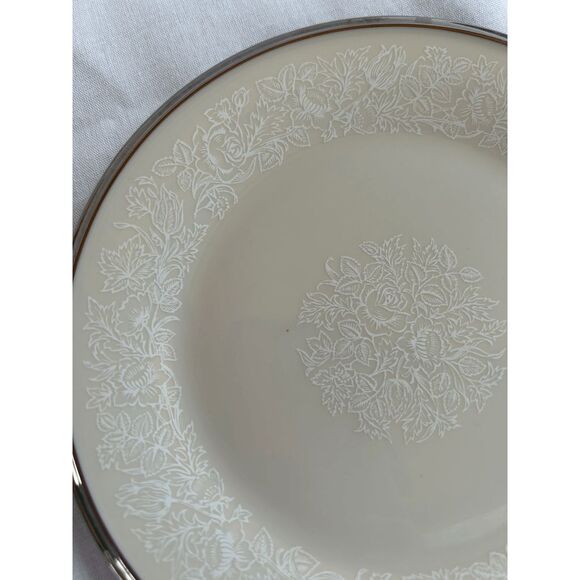 Lenox Moonspun Saucers, Gold Rimmed, Set of Six, Lenox Dishes, Make in the USA - Picture 3 of 5